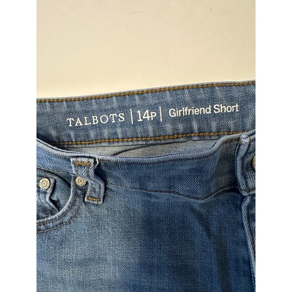 Talbots Denim Girlfriend Shorts Women’s Size 14P Medium Wash Cuffed 7” Inseam - Picture 5 of 7